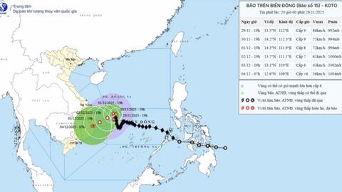 Diễn biến khó lường cơn bão số 15