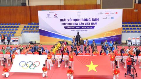 Khai mạc Giải Bóng bàn Cúp Hội Nhà báo Việt Nam 2025