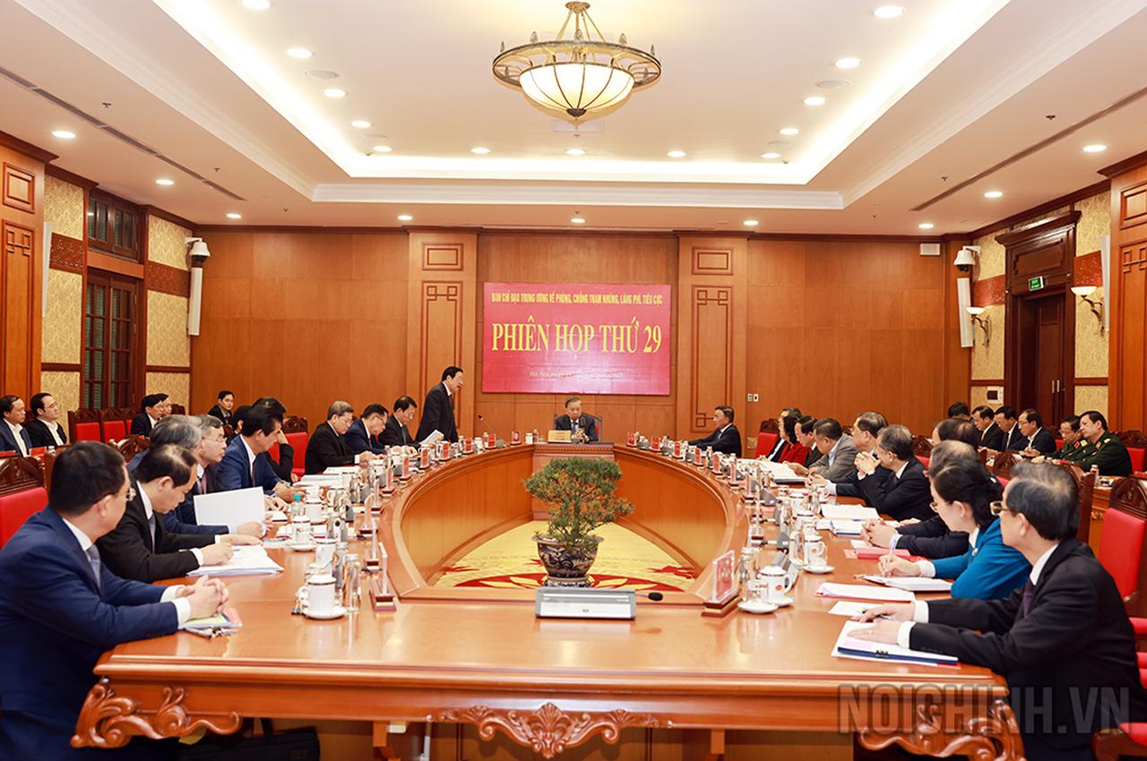 Phiên họp thứ 29 của Ban Chỉ đạo Trung ương về phòng, chống tham nhũng, lãng phí, tiêu cực