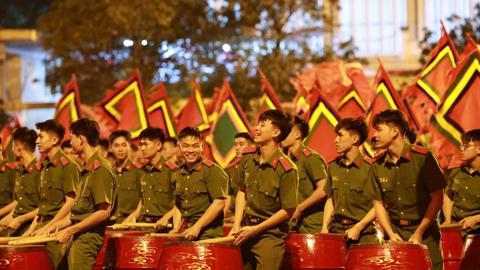 Đoàn nghệ thuật trống hội Học viện CSND biểu diễn tại Đại hội Thi đua yêu nước toàn quốc lần thứ XI