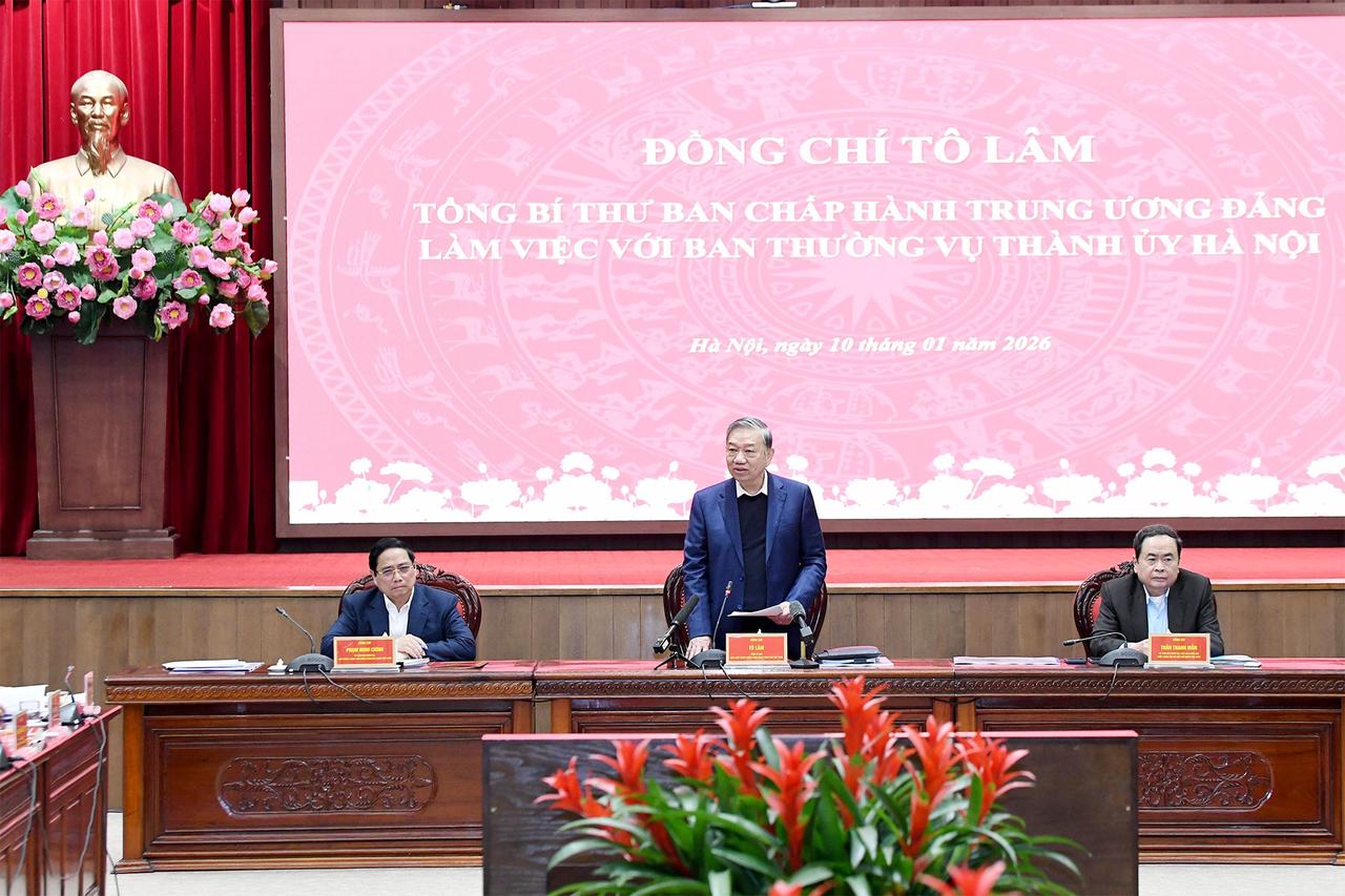 Tổng Bí thư Tô Lâm làm việc với Ban Thường vụ Thành ủy Hà Nội 