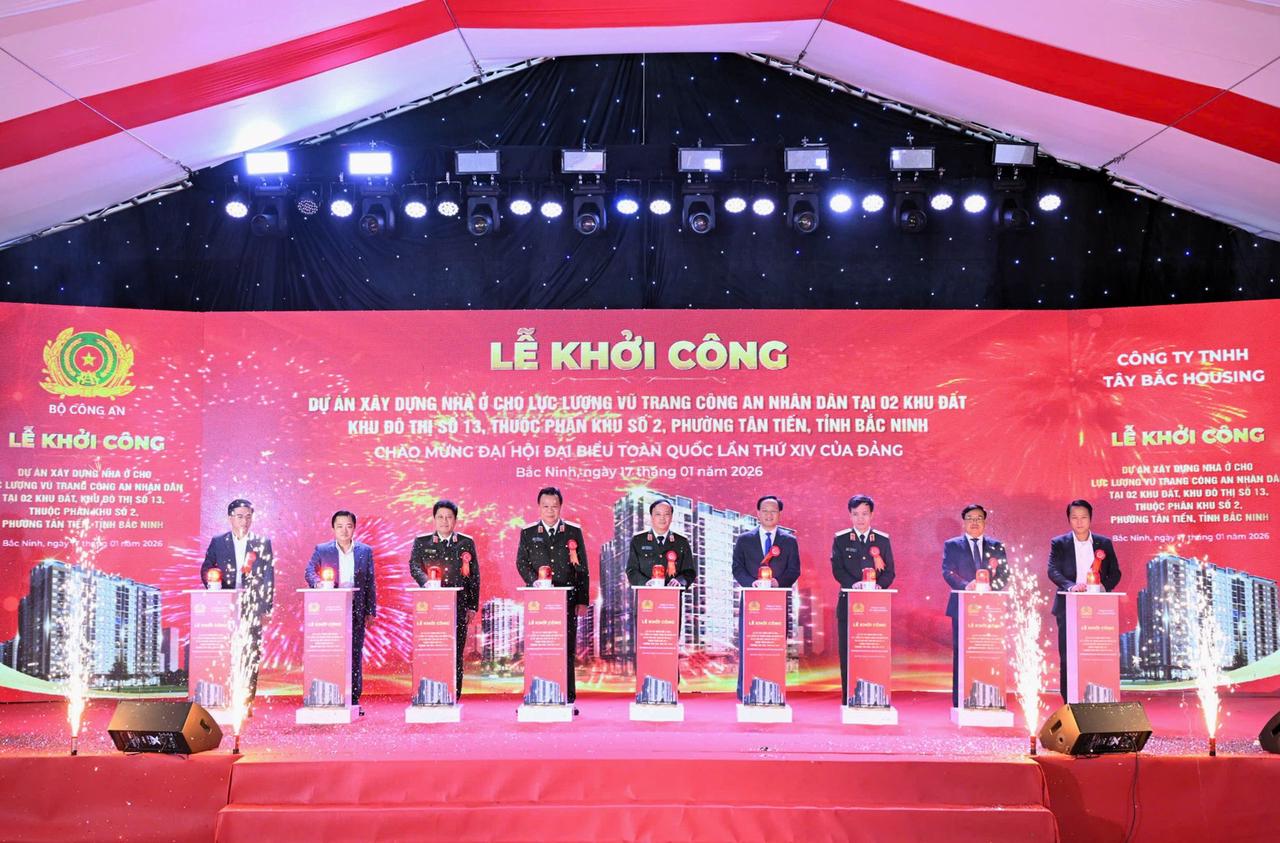 Khởi công dự án nhà ở cho lực lượng vũ trang CAND, chào mừng Đại hội XIV của Đảng