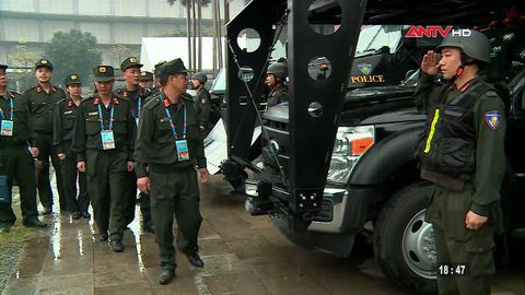 Cảnh sát cơ động triển khai lực lượng bảo đảm an ninh, an toàn Đại hội Đảng