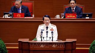 Đại tướng Lương Tam Quang tham luận tại phiên thảo luận về các Văn kiện Đại hội XIV 