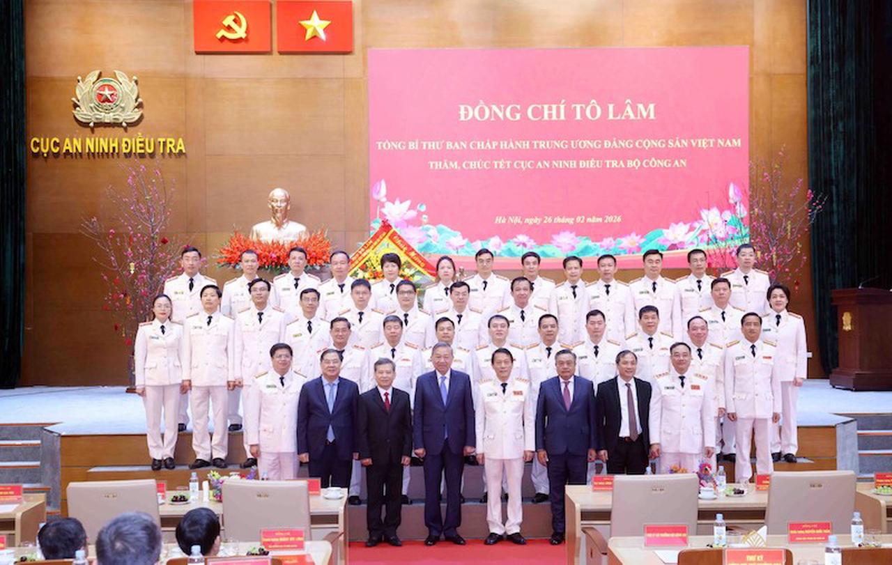 Tổng Bí thư Tô Lâm thăm, chúc Tết Cục An ninh điều tra