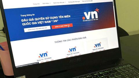 Lần đầu tiêu đấu giá tên miền hiếm 2 ký tự quốc gia “.vn”