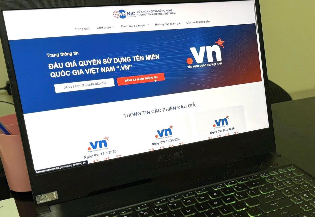 Lần đầu tiêu đấu giá tên miền hiếm 2 ký tự quốc gia “.vn”