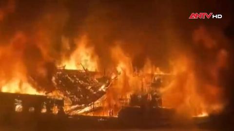 Tàu du lịch bốc cháy trên Vịnh Hạ Long, 41 người an toàn