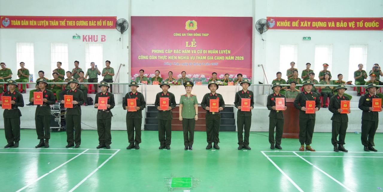 Công an Đồng Tháp hoàn thành 100% chỉ tiêu tuyển quân năm 2026