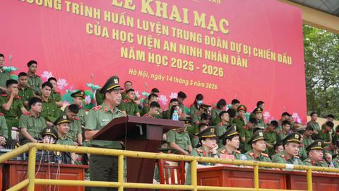 Học viện ANND khai mạc huấn luyện Trung đoàn dự bị chiến đấu