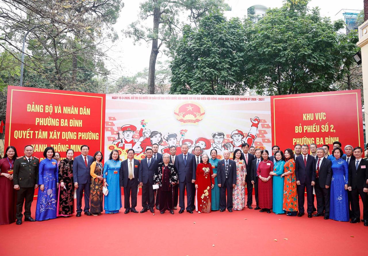 Tổng Bí thư Tô Lâm tham gia bầu cử tại phường Ba Đình, thành phố Hà Nội