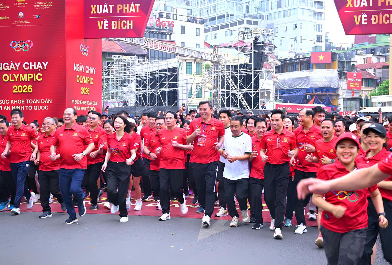 Gần 1,4 triệu người tham gia Ngày chạy Olympic - Vì sức khỏe toàn dân - Vì an ninh Tổ quốc năm 2026