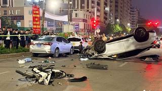 Tai nạn liên hoàn trên phố Trung Kính, tài xế khai do buồn ngủ