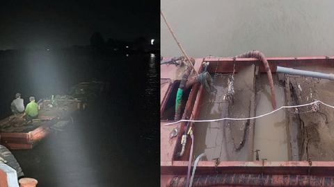 Bắt giữ tàu khai thác cát trái phép trên sông Đáy