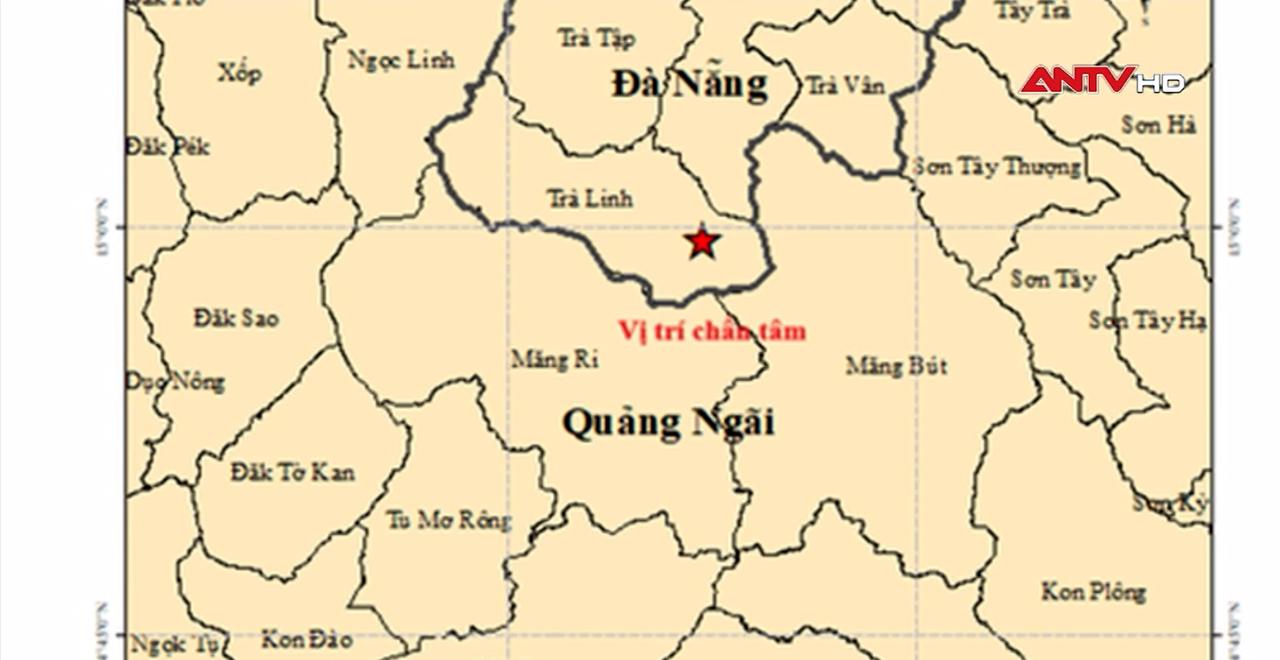 Liên tiếp xảy ra 5 trận động đất ở Đà Nẵng và Quảng Ngãi