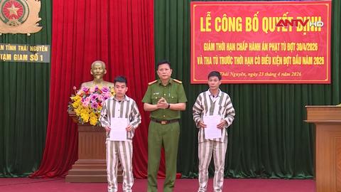 Công bố quyết định tha tù, giảm thời hạn chấp hành án phạt tù 
