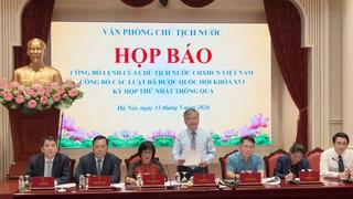 Công bố Lệnh của Chủ tịch nước về 9 luật được Quốc hội khóa XVI thông qua tại kỳ họp thứ nhất