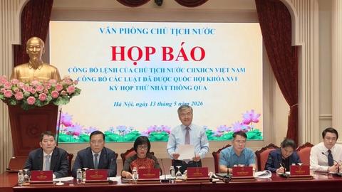 Công bố Lệnh của Chủ tịch nước về 9 luật được Quốc hội khóa XVI thông qua tại kỳ họp thứ nhất