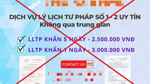 Cảnh giác thủ đoạn lừa đảo cấp lý lịch tư pháp