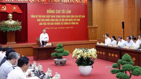 Tổng Bí thư, Chủ tịch nước Tô Lâm làm việc với Thành ủy Đồng Nai