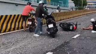 Xử phạt tài xế xe ben làm đá rơi xuống đường