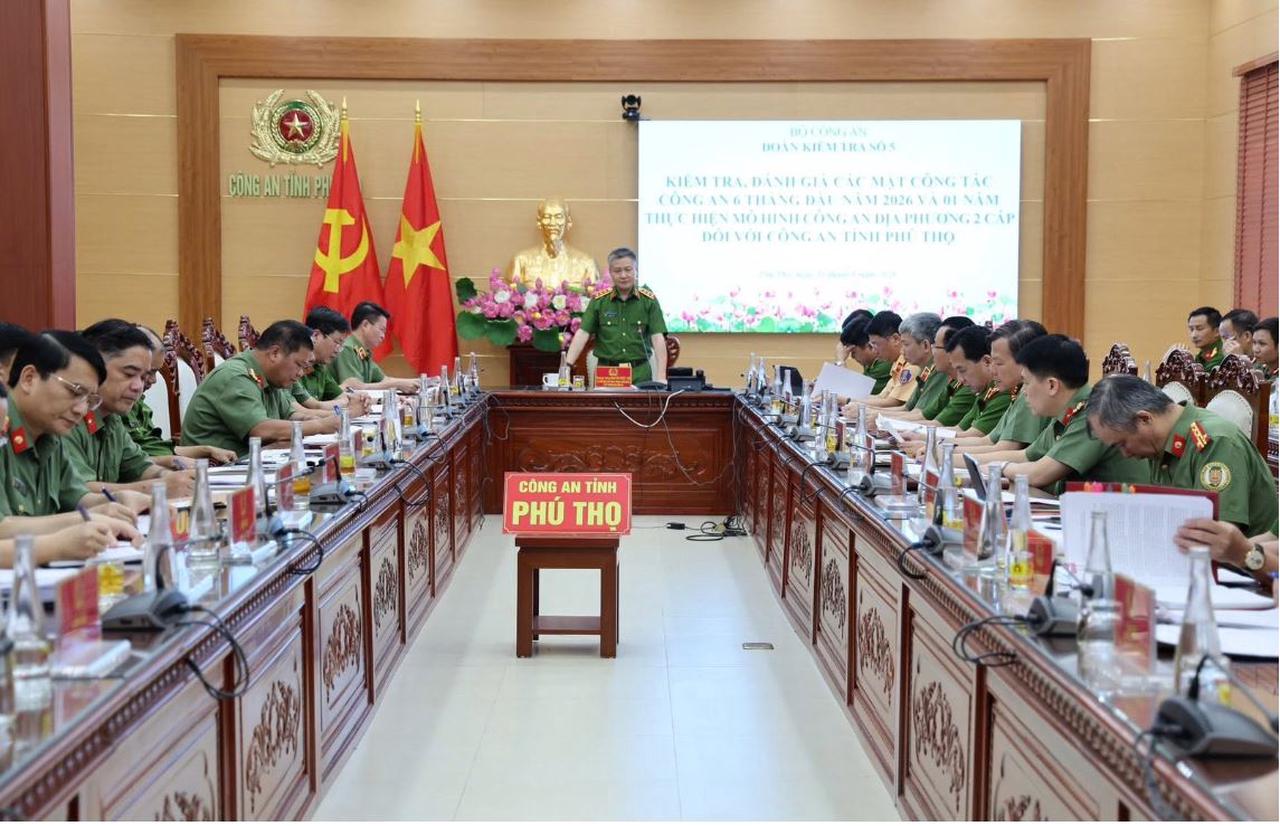 Thứ trưởng Nguyễn Ngọc Lâm làm việc với Công an tỉnh Phú Thọ