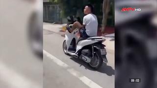 Lái xe SH bằng chân, nam thanh niên bị tịch thu phương tiện