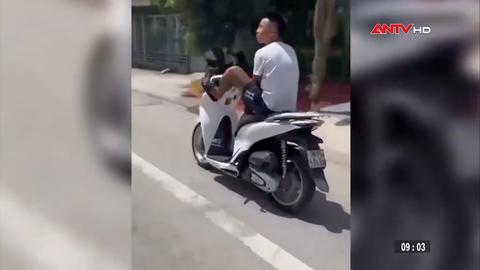 Lái xe SH bằng chân, nam thanh niên bị tịch thu phương tiện