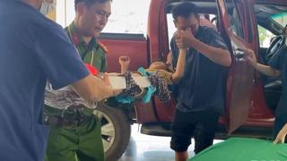Công an xã Mường Khương kịp thời đưa cháu bé bị gãy chân đi cấp cứu