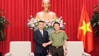 Đại tướng Lương Tam Quang tiếp xã giao Thứ trưởng Bộ Công an Trung Quốc