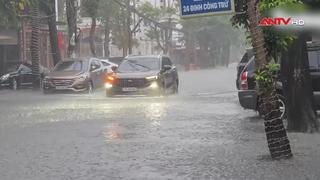 Nghệ An mưa trắng trời, nước lũ tràn vào thang máy chung cư